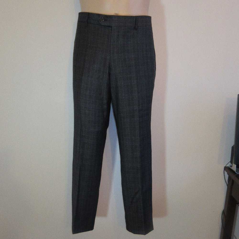 Mattarazi Uomo Celebrates Wool Cashmere Grey Blue Pattern Pants size 50 EU/34 US